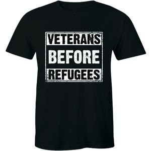 Veterans Before Refugees Anti Refugee Mens T-shirt